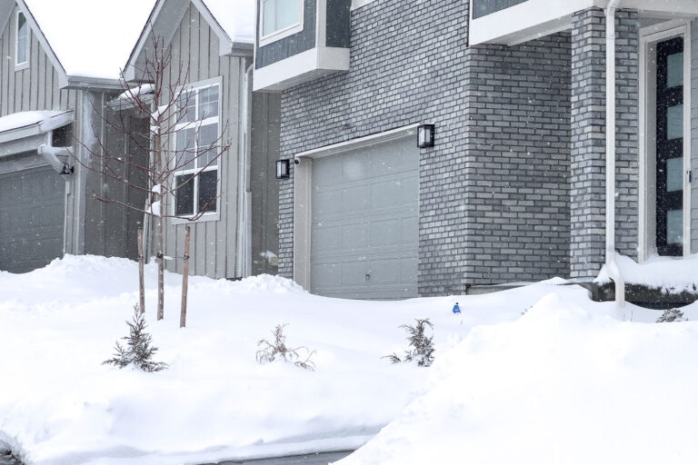 Front of house in the snow
